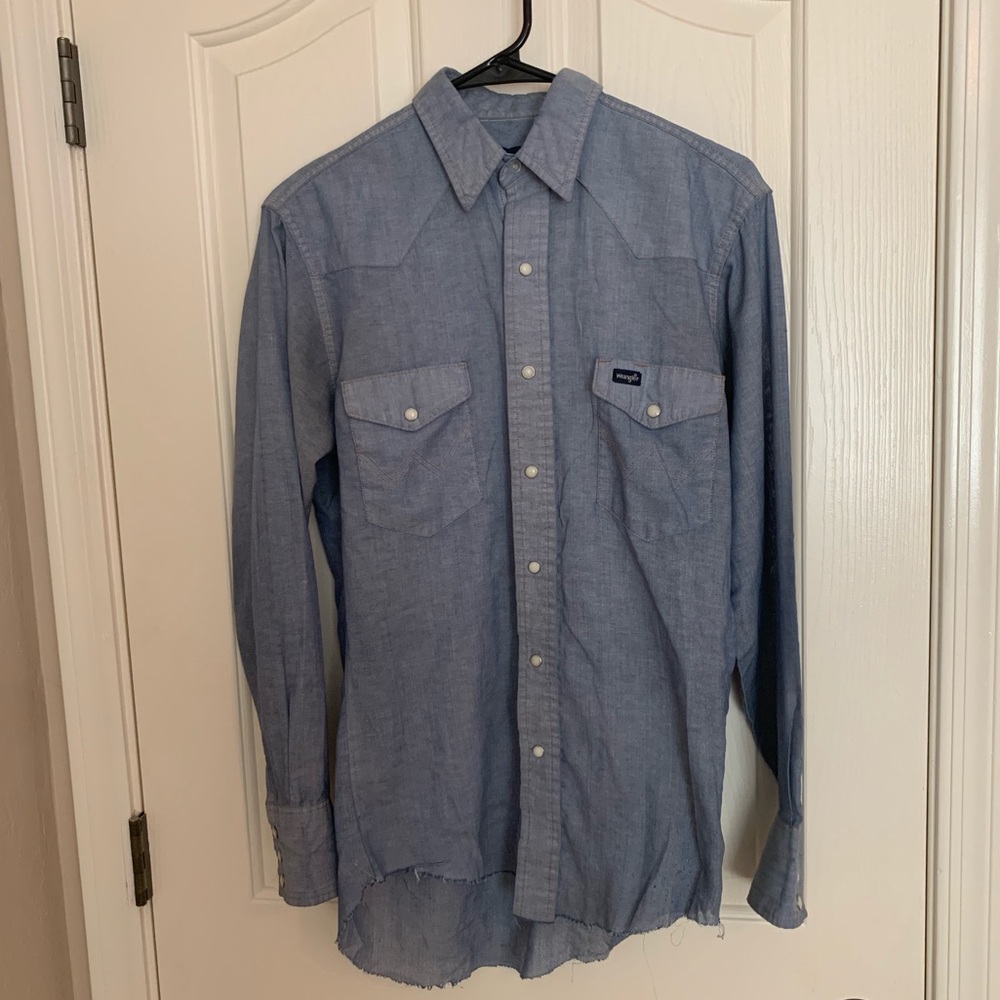 Wrangler button up denim shirt
